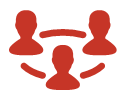 Icon of three people connected in a circle